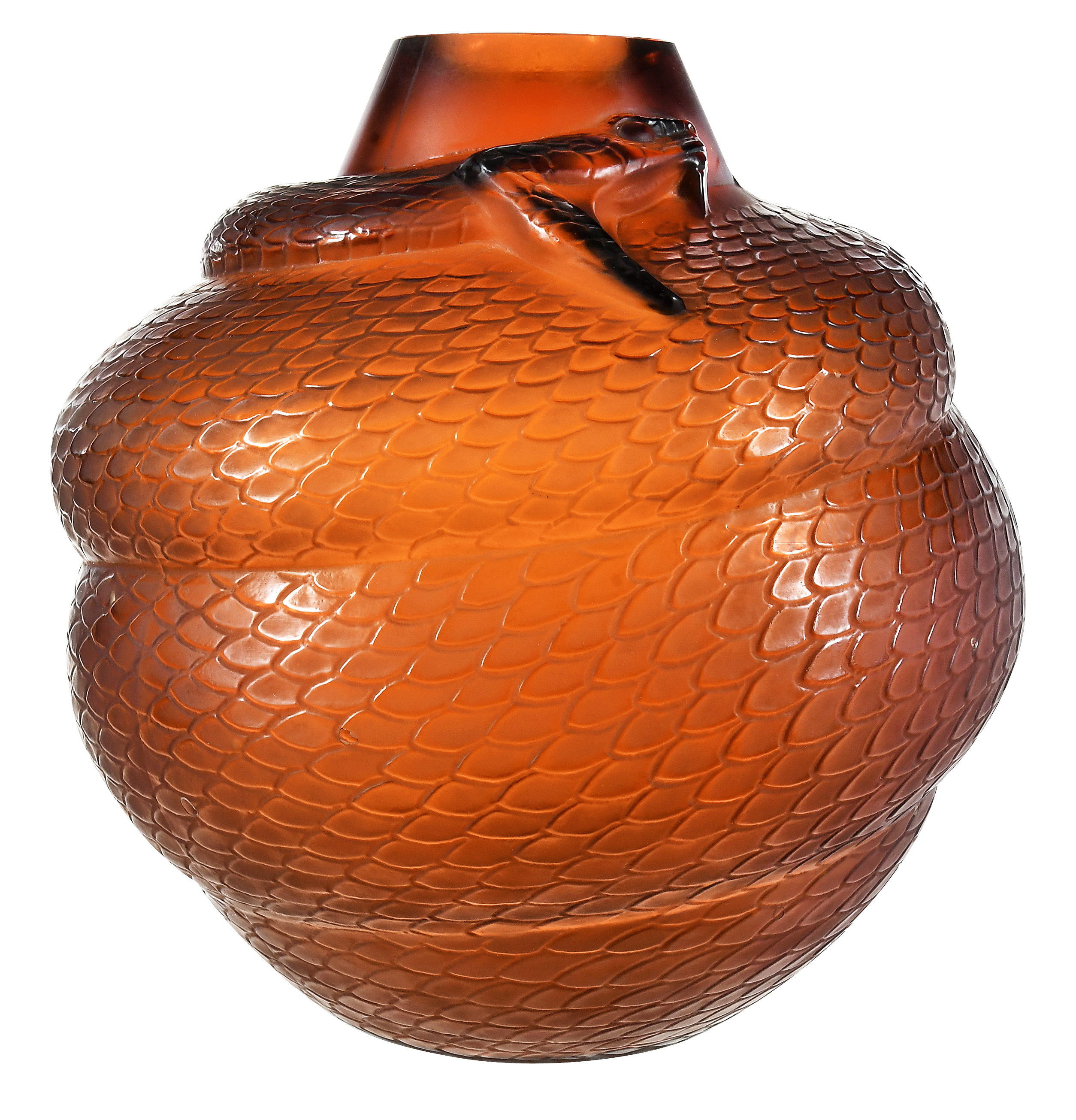 Serpent Amber Glass Vase