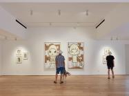 photo of Pace Gallery Hamptons with large Yoshimoto Nara paintings hanging in a white galery