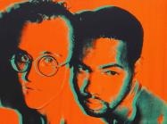 Andy Warhol orange and blue portrait of Keith Haring and Juan DuBose