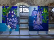 Installation view, Everything Precious is Fragile, 2024, Pavilion of Benin, 60th International Art Exhibition–La Biennale di Venezia. Moufouli Bello, détails "Egbe Modjisola", 2024