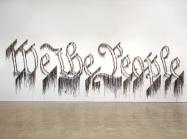 Nari Ward, We the People, 2011. Shoelaces, 96 x 324 in (243.8 × 594.4 cm). In collaboration with the Fabric Workshop and Museum, Philadelphia. Collection Speed Art Museum, Louisville, KY; Gift of the Speed Contemporary, 2016.1. © The Speed Art Museum, Louisville, KY (pages 124-125)