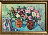 Unknown, Still Life With Bouquets (Ukrainian, signed), 1960-1969, Oil Paint, 10 x 15 in