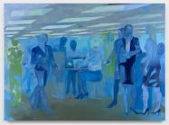 Georgia Gardner Gray, Office Angels, 2023. Oil on canvas, 86 5/8 x 118 1/8 in. Courtesy Regen Projects, Los Angeles 