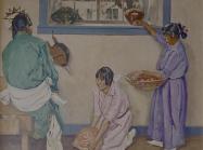 Walter Ufer, Thanksgiving Time, 1927, oil on canvas, 30 x 24 in. Collection of Klauer Manufacturing Company. 