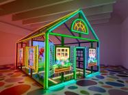 Alex Da Corte, Rubber Pencil Devil, 2018. a house made of neon lights