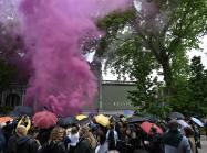 Pussy Riot and FEMEN protestors at the Russian pavilion at the 2026 Venice Biennale. License.