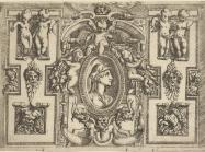 Battista Angolo del Moro, Bust of a woman in profile facing right, set within an elaborate frame with putti, ca. 1540–80. 