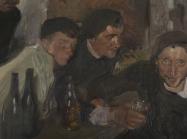 Men drinking painting detail