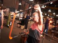 Glass blowers at the Corning Museum of Glass