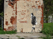  File:Banksy Rat Girl Treme New Orleans 01.jpg Add topic  1 ⁄ 1  More details Graffiti by "Banksy" on 19th century building in Treme, New Orleans; building has since been demolished.