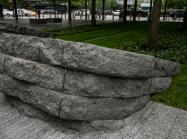 One of six stone monoliths at the 9/11 Memorial Glade