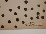 Close up of Yayoi Kusama dot print from 1952, you can see the artists signature too 