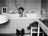 Lee Miller with David E. Scherman, Lee Miller in Hitler’s bathtub, Hitler’s apartment, 1945, 16 Prinzregenttenplatz, Munich, Germany