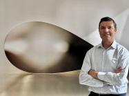 Mark Diker with Wolfgang Tillman's Paper drop (light), 2006.