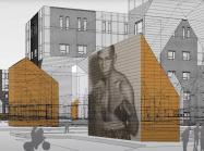 Reconstructions: Architecture and Blackness in America, image showing design conception drawing for community