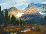 Ralph Oberg painting of a mountain range