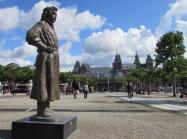 A statue of Rembrandt van Rijn near the Rijksmuseum in Amsterdam. Source.
