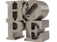 Robert Indiana, Hope, Polished stainless steel, 36 x 36 x 18 in, Executed in 2009, Edition 2 of 8.