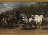 Rosa Bonheur, The Horse Fair, 1852–55. Oil on canvas. 96 1:4 x 199 1:2 in. (244.5 x 506.7 cm). The Met. Gift of Cornelius Vanderbilt, 1887. 87.25.