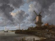 Jacob van Ruisdael landscape painting of a windmill