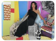 Mickalene Thomas (American, b. 1971), Isn’t She Lovely, Tracey Norman , 2022. Rhinestones, acrylic and oil paint on canvas mounted on wood panel, 72 x 96 in. The Newark Museum of Art, Purchase 2022 Collections Exchange Fund, Mr. and Mrs. William V. Griffin Fund, and Helen McMahon Brady Cutting Fund, 2022.6. © 2026 Mickalene Thomas / Artists Rights Society (ARS), New York