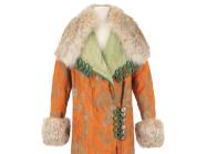 Paul Poiret, Evening coat, circa 1910, Gros de Tours trimmed with gold thread and silver-plated brocade, taffeta, trimmings, and silver-plated metal;