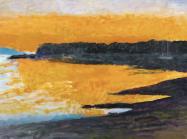 detail of painting abstract landscape