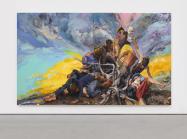 Yu Hong,Pyramid, 2022, acrylic on canvas, two parts, each: 118 1/8 x 98 3/8 in. each.