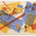 Jaune Quick-to-See Smith  French-Cree / Shoshone / Salish  1940 - 2025  Camas I, 1980  lithograph on buff Arches, Bon á Tirer  22 3/8 x 30 in. (56.8 x 76.2 cm.)  Estimate: $2,000 - 3,000