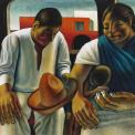Campesinos (Peasants), 1953, John Wilson (American, 1922–2015), Oil on paper, mounted on board. Private collection, Boston. Estate of John Wilson.