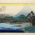 Ferry on the Fuji River, Suruga Province from Famous Places in Japan, c. 1832, By Utagawa Hiroshige (1797—1858), Colour-woodblock print