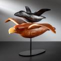 Preston Singletary, Journey of Hearts, blown and sand-carved glass, 19.75h x 33w x 26d. 