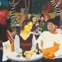 Nicole Eisenman (b. 1965, Verdun, France; lives in Brooklyn, NY), Beer Garden with Ulrike and Celeste, 2009. Oil on canvas; 65 × 82 in. (165.1 × 208.3 cm). Hall Collection. 