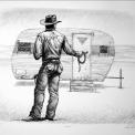 Delmas Howe, Skoal, lithograph, image 17” x 21”, circa 1995.