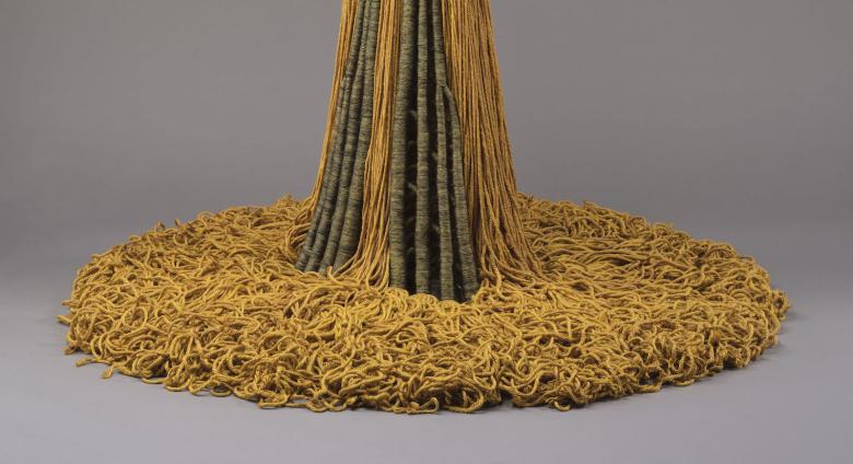 Claire Zeisler. Free Standing Yellow, 1968. Gift of David Lawrence Fagen, Richard Rees Fagen, and Edward A. Fagen in memory of Mildred and Abel Fagen.