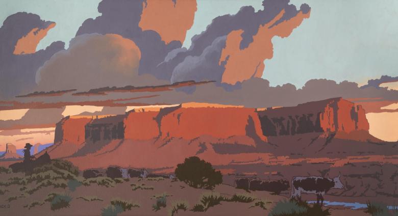 Bill Schenck, Seven Yearlings along the Wash, 2012.