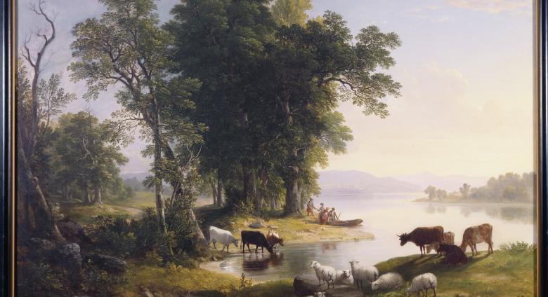 Hudson River Looking Toward the Catskills, 1847, Asher Brown Durand, oil on canvas, Fenimore Art Museum, Cooperstown, New York, Gift of Stephen C. Clark. N0391.1955. Photograph by Richard Walker.
