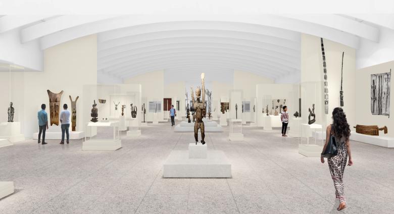 View of the Arts of Africa gallery in the Michael C. Rockefeller Wing at The Metropolitan Museum of Art in New York.