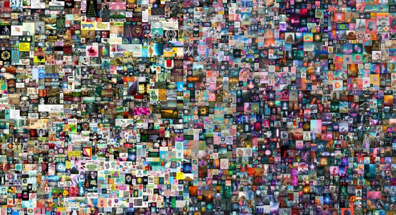 Collage of 5,000 images arranged to create a sort of gradient