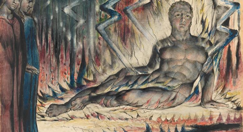 William Blake (1757-1827), Capaneus the Blasphemer, 1824-1827