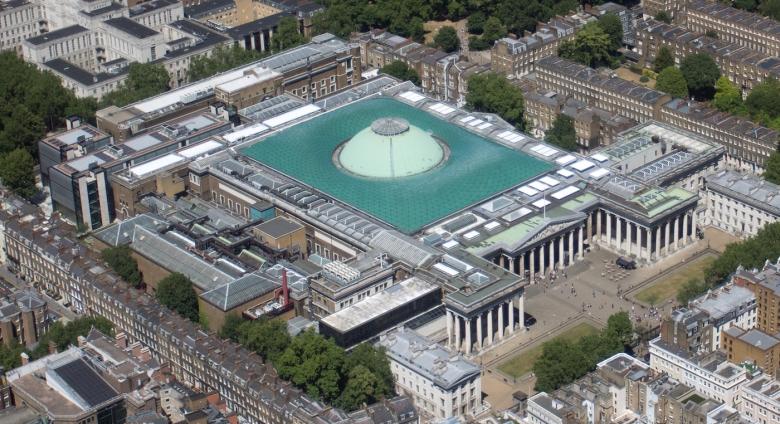 An aerial shot of the British Museum. Source.