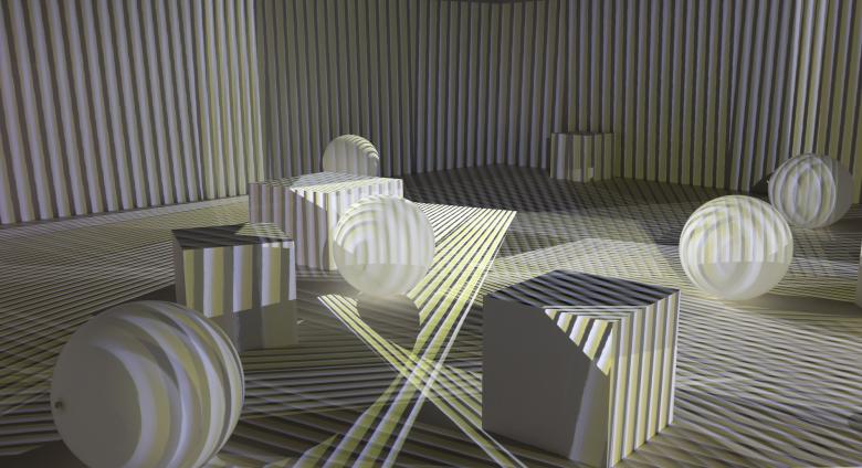 Carlos Cruz-Diez, Chromointerferent Environment, 1974 – 2018_. © Carlos Cruz-Diez Bridgeman Images © 2023 Andrea Rossett