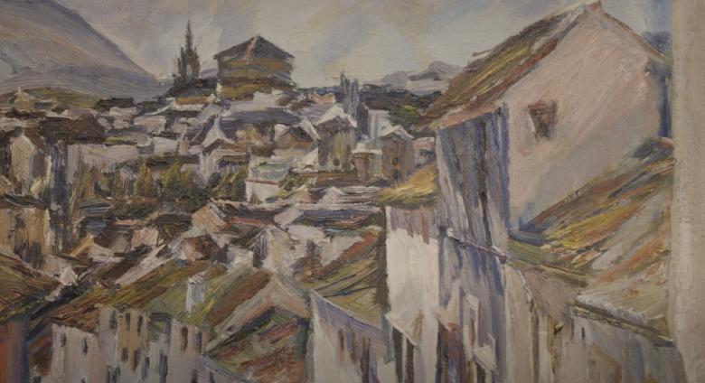 detail of bomberg city painting
