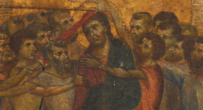 Cimabue, Christ Mocked (detail), c.1280.