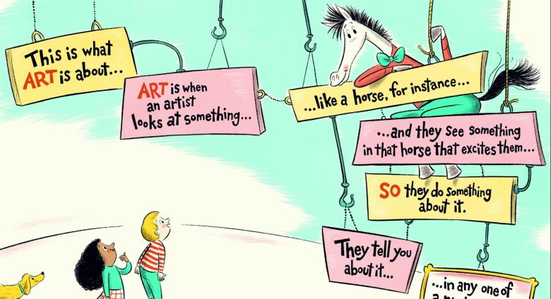 A page from Dr. Seuss’s Horse Museum, illustrated by Andrew Joyner.