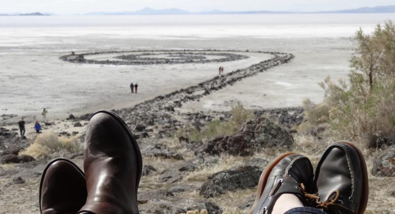 Looking out over Robert Smithson's Spiral Jetty