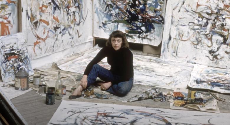 Joan Mitchel Seated in Studio