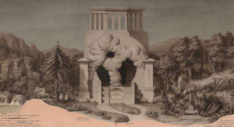 Jean-Jacques Lequeu, Temple of Divination drawing, from Civil Architecture.