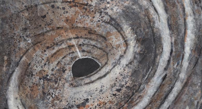 Sandra Lerner, Macrocosm VII, 2019  Oil and Mixed media on canvas  48 x 33 inches