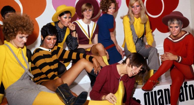 Mary Quant and models at the Quant Afoot footwear collection launch, 1967.